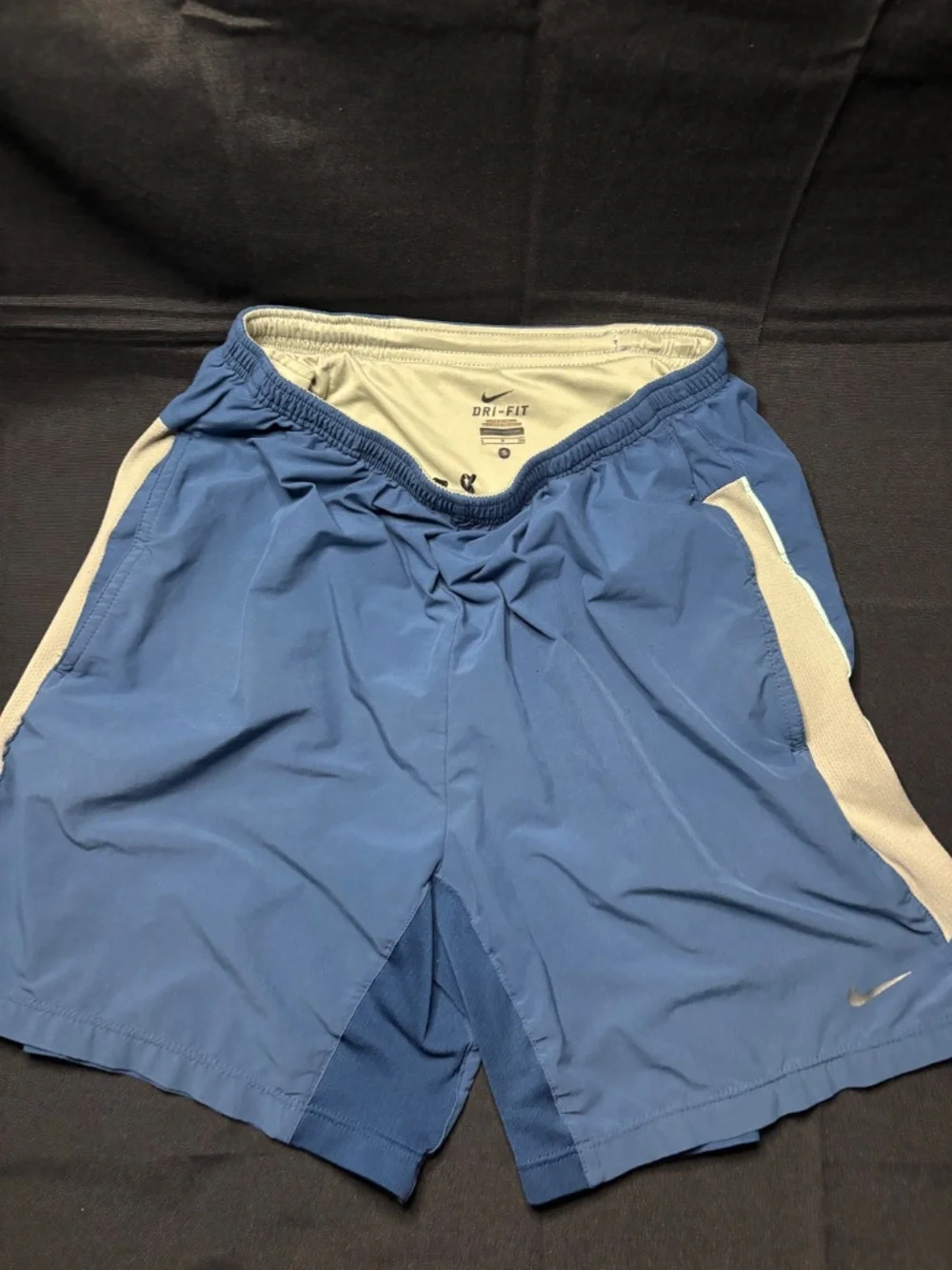 Nike Dri-Fit Men’s Small Blue Running Shorts Athletic Reflective Swoosh